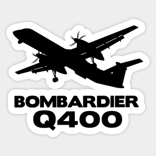 Bombardier Q400 Silhouette Print (Black) Sticker